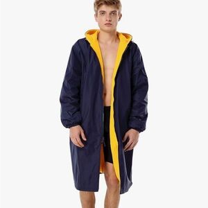 Men's Navy and Yellow Swim Parka